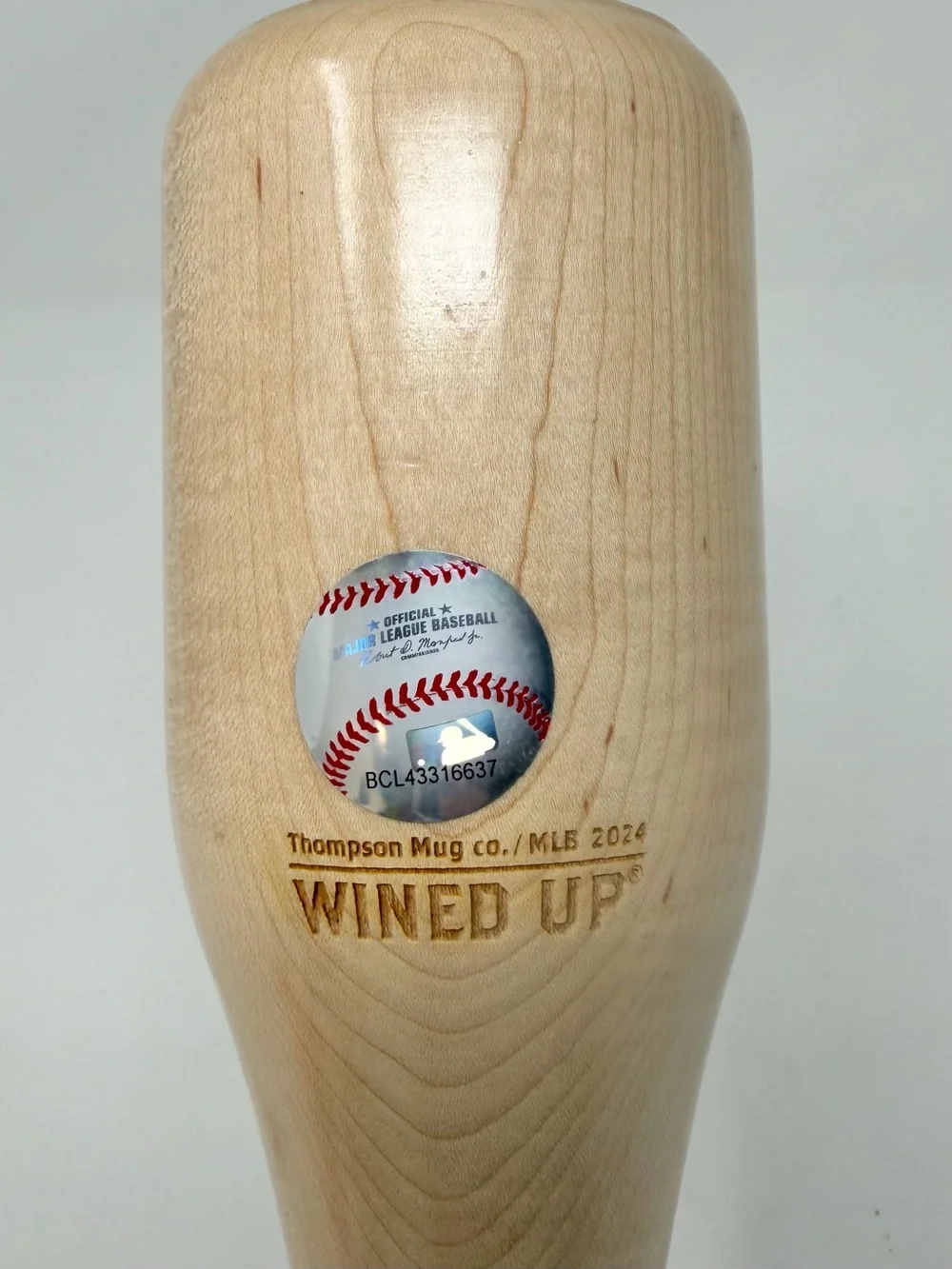 New York Mets Wined Up Wooden Engraved Mini Bat Wine Glass